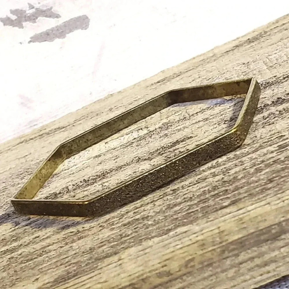 Vintage Y2K 90s Grunge Bronze Textured Metal Bangle Bracelet - Picture 3 of 14